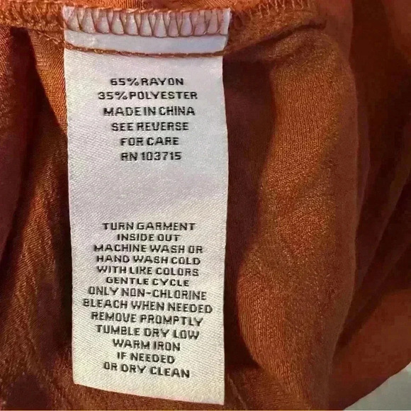 Nanette Womens Burnt Orange Flowy Flutter Short Sleeve Blouse Size Small - Picture 5 of 5